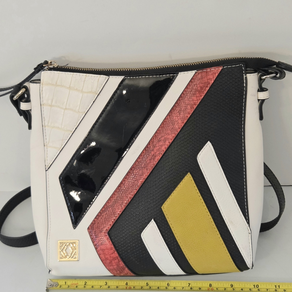Kate Landry Black, White, Red, and Yellow Crossbody Bag
